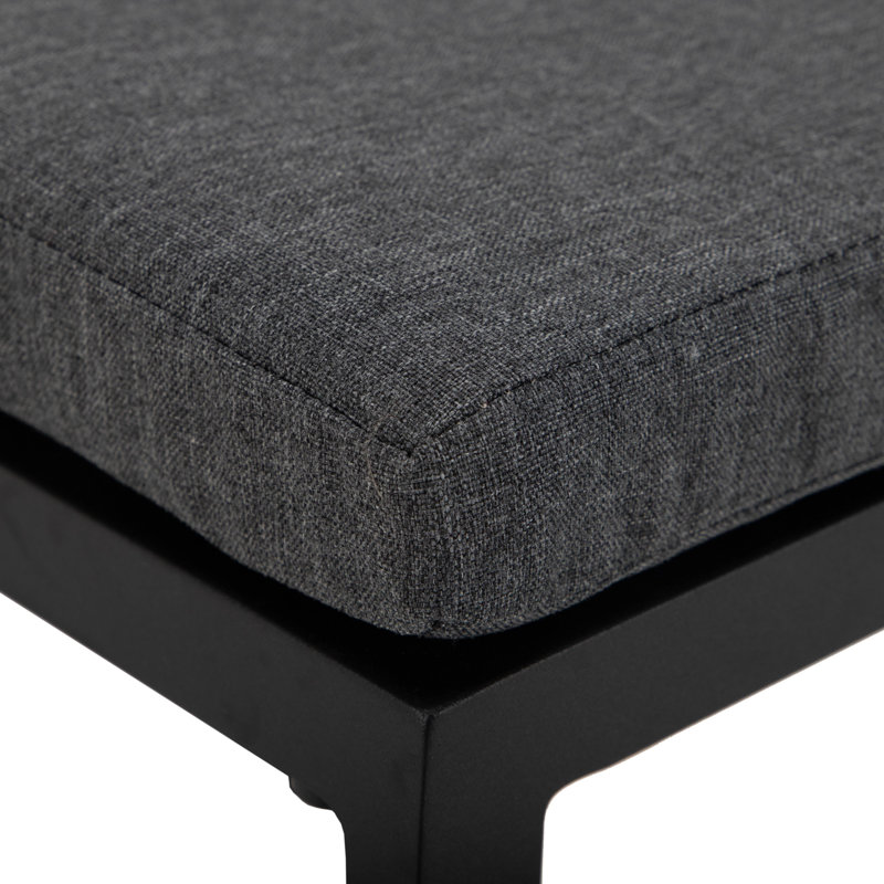 Tabouret de bar Chelsea avec structure en aluminium thermolaqué et coussin amovible, Noir, noir, noir, noir