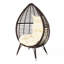 Chaise d'extérieur en forme de goutte d'eau avec coussins, résine métallique, l 38,51 po x P 32,43 po, couleur brune multi