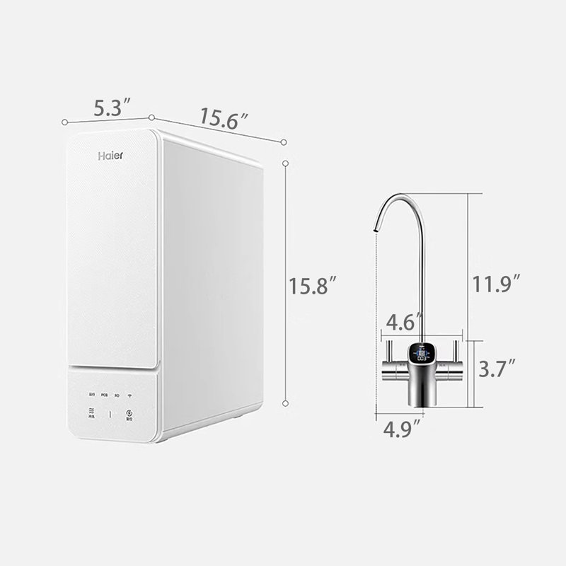 Système d'osmose inversé Fixturedisplays®, système de filtration d'eau, robinet à DEL intelligent, distribution rapide, 220 V 16144