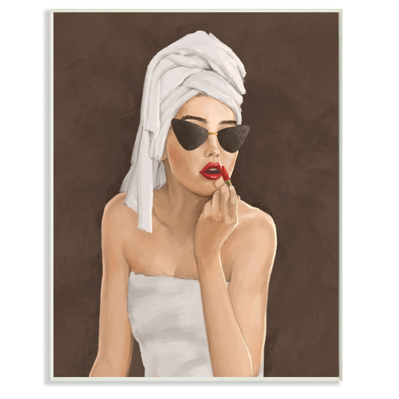 Créateur de mode, maquillage, maquillage, brun rouge, H 19 po x l 13 po, Plaque murale
