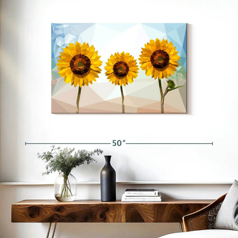Tournesols géométriques, H 24 po x l 36 po