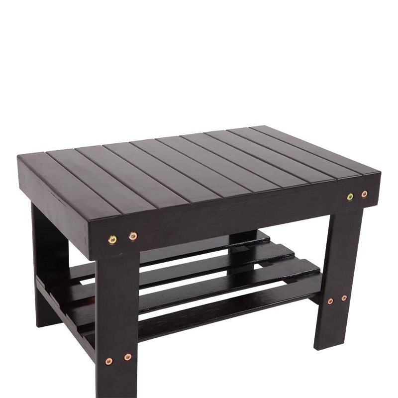 Solid Wood Accent Stool, Coffee