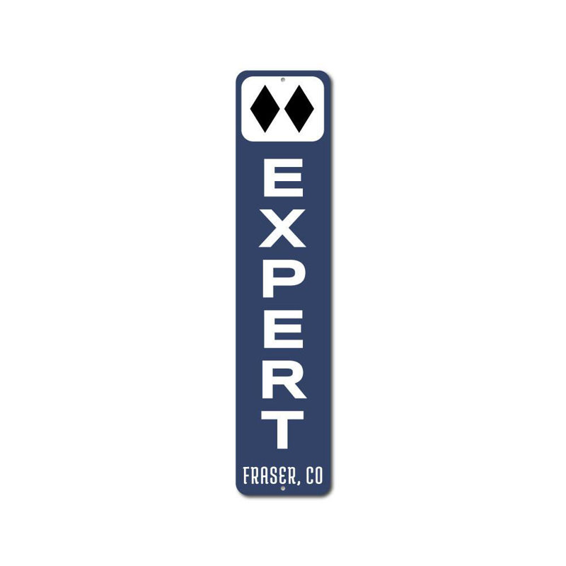 Enseigne verticale experte en aluminium, H 4 po x l 18 po x P 0,04 po