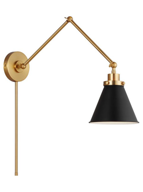 Wellfleet 1 - Light Swing Arm, Black, Gold