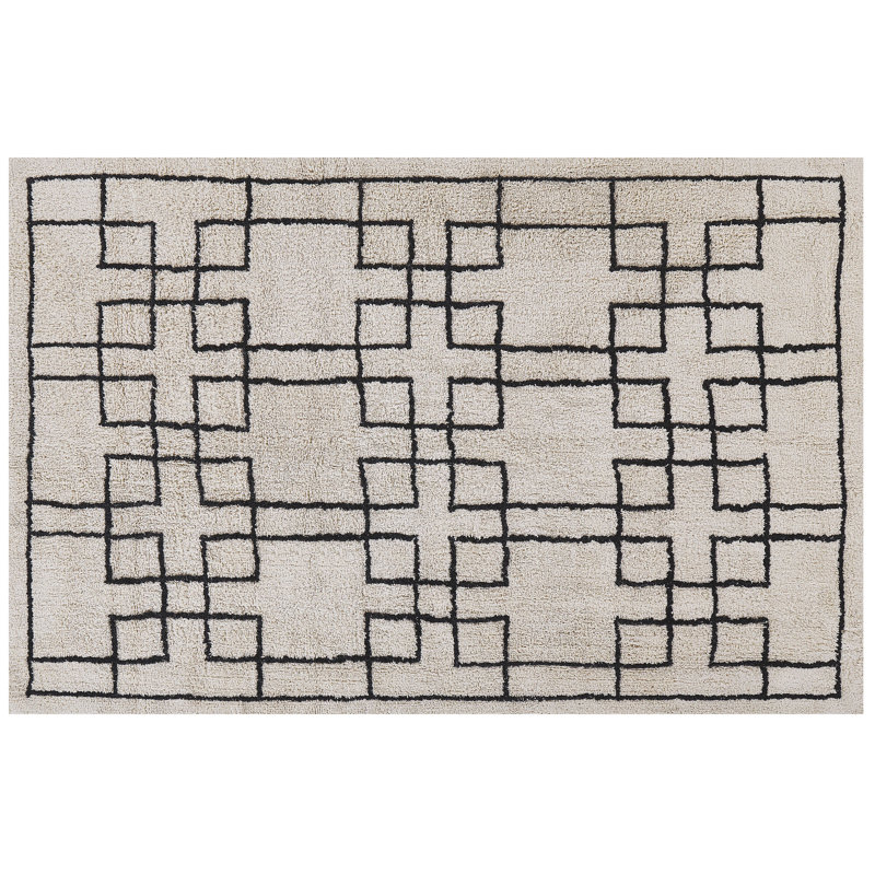 Elaini Geometric Cotton Area Rug, Rectangle 160 x 230cm