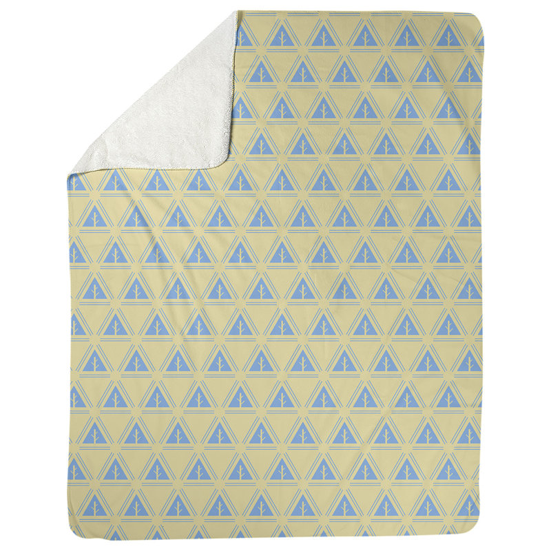 Couverture polaire minimal trees, l 50 po x L 60 po, Jaune / Bleu ciel