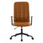 Fauteuil de direction antique à haut dossier avec hauteur réglable et pivotement à 360 degrés, revêtement en similicuir, accoudoirs et base à cinq branches-125651417