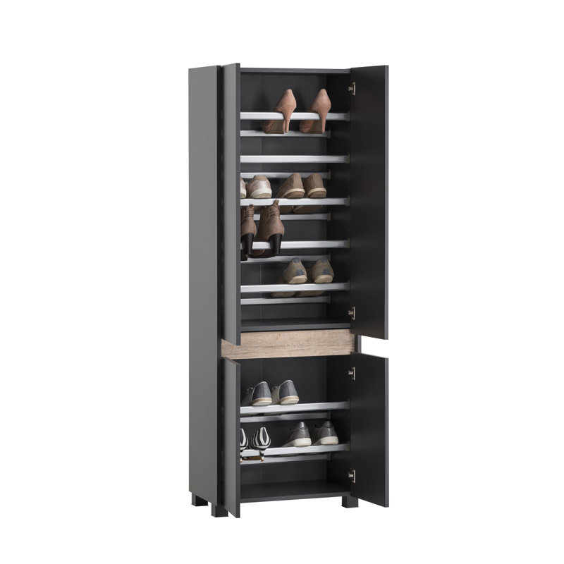 Jadus Shoe Cabinet, White, Anthracite