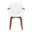 Chaises de salle à manger pivotantes Mid-Century modernes en bois cintré (ensemble de 2) - Chaises d'appoint en cuir PU pressées à chaud-949532786