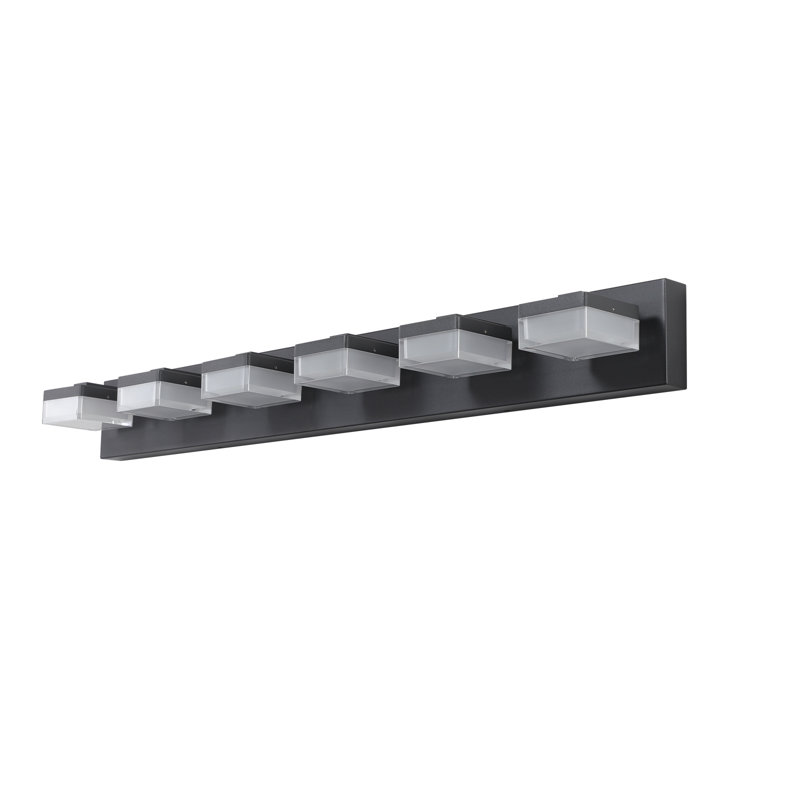 6 - Light LED Bath Bar, Black