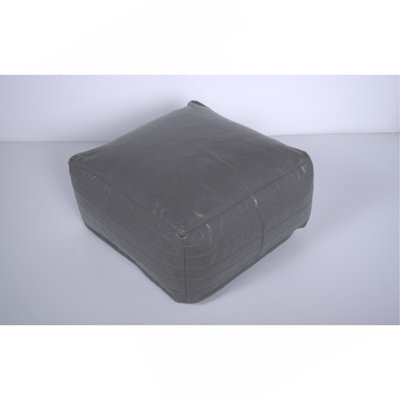 Bambo Faux Leather Rectangle Pouf（Only One Ottoman)