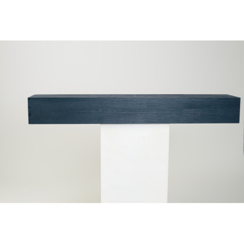 Manteau de cheminée en bois rustique 60 ", tablette murale et flottante pour décoration intérieure, Noir, 60"
