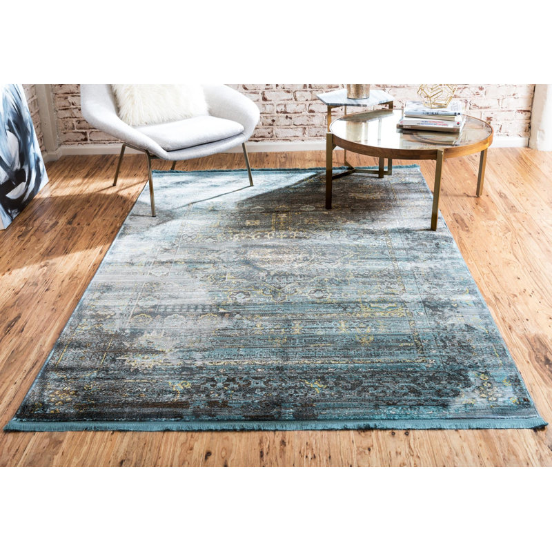 Tapis contemporain de couleur orangée Mulvihill, Rectangle 8 pi x 11 pi