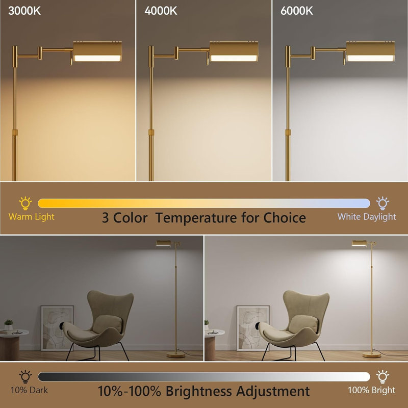 Lampe sur pied à DEL 16W 3000K-6000K