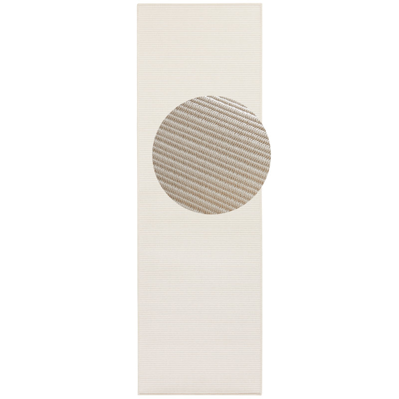 Nature Flatweave Cream White Rug, Rectangle 80 x 150cm