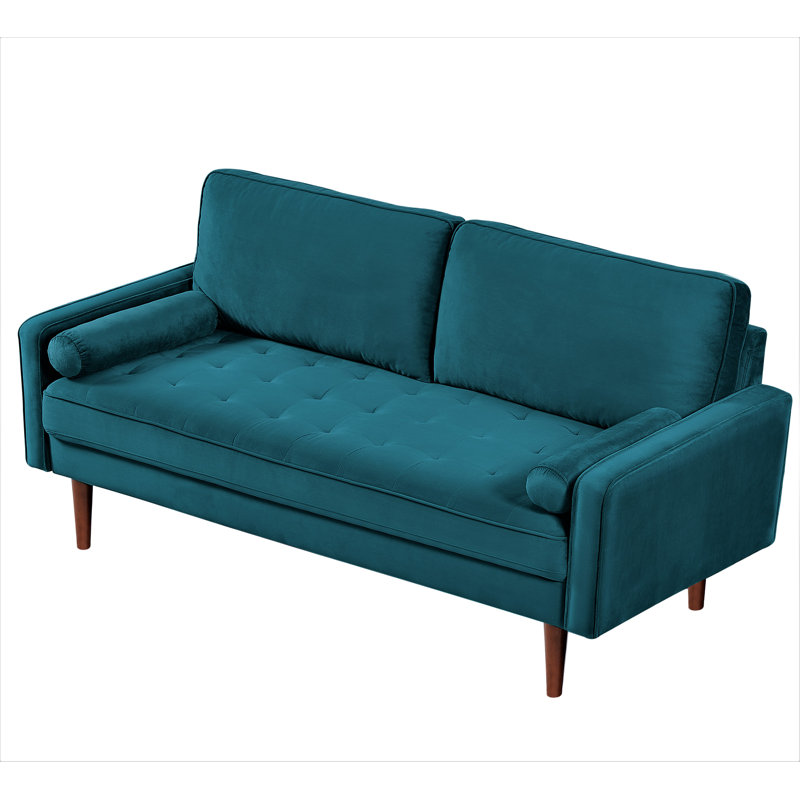 Gerise Loveseat, Greenish Blue 100% Polyester, 33" H x 57" W x 31" D
