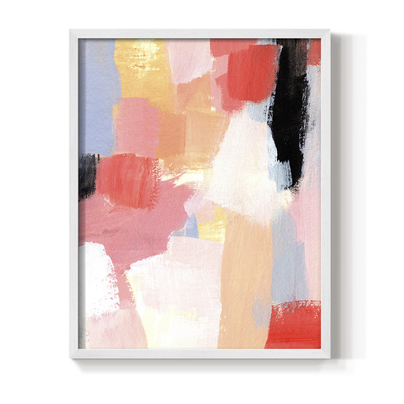Aérien écarlate I, reproduction encadrée - bois massif, Blanc, H 28 po x l 22 po