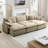 Kaoruko Oversized Modular Cushioned Sofa,With 3 Ottomans To Work As Sleeper Sofa Beds, 3-Seater Sofa With 3 Footstools-103232961