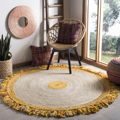 Abhay Hand Woven Jute, Cotton Rug