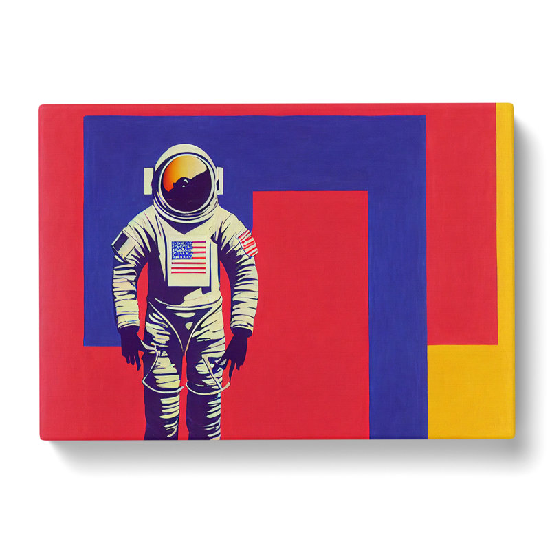 Astronaut Block Colour - Wrapped Canvas, 35cm H x 50cm W x 3cm D