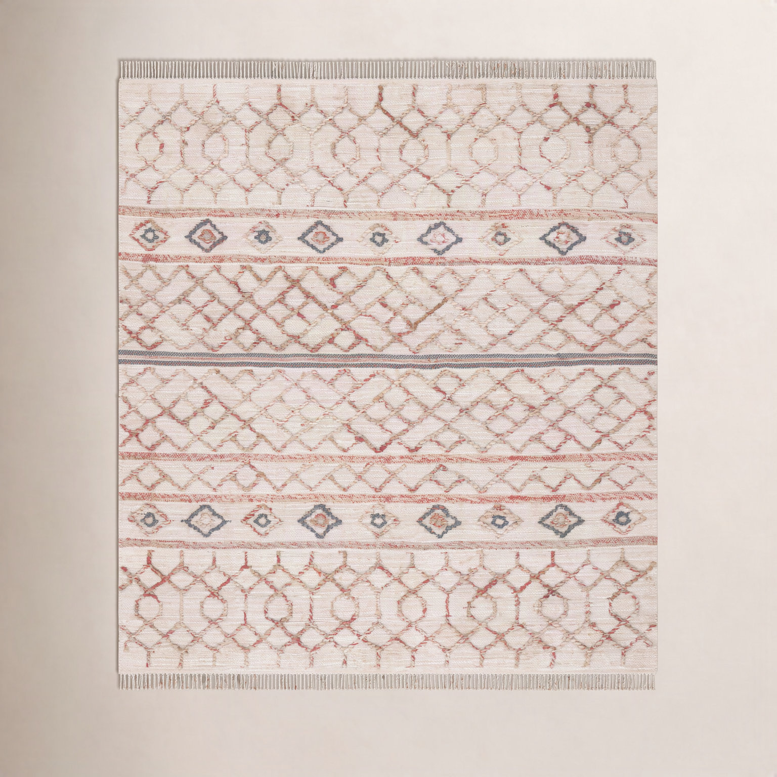 Kiya Natural Ivory Hand-Loomed Jute Rug, Square 6'