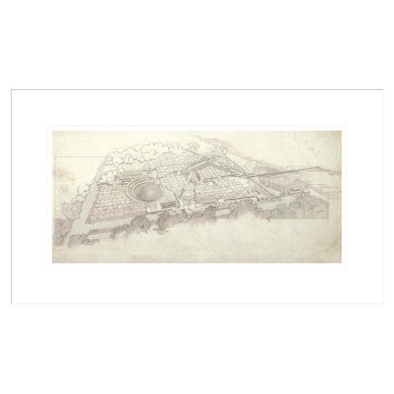 Plan directeur du Florida Southern College. «Lakeland Florida» par Frank Lloyd Wright - impression giclée encadrée