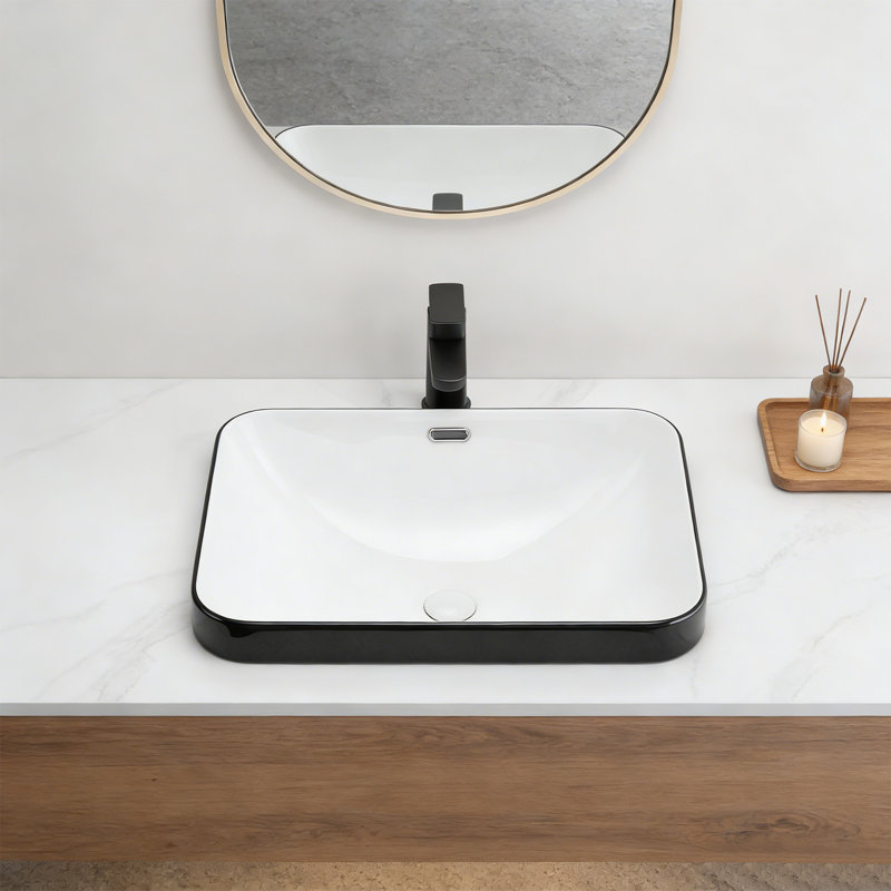 Lavabo vasque de salle de bain, Noir / blanc