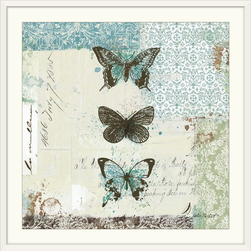 Napolitano, «Bees n Butterflies No. 2 Blue» par Katie pertiet, impression, H 35 po x l 35 po x P 1,5 po, Toile