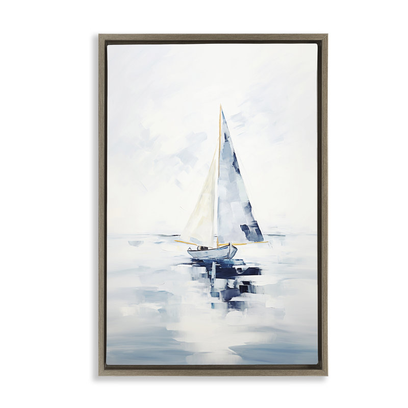 Toile flottante avec peinture abstraite encadrée par Sissi et Seb, H 31 po x l 21 po, Cadre flottant orme Montalcino