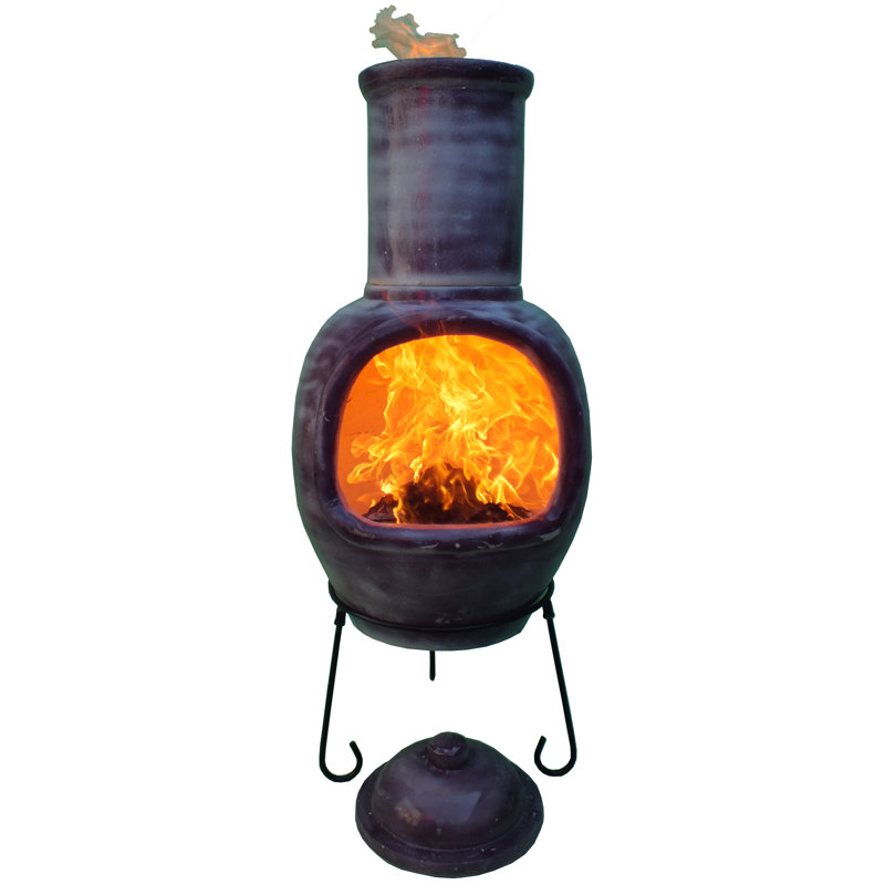 Asteria Clay Smokeless Chimnea, Mottled Purple