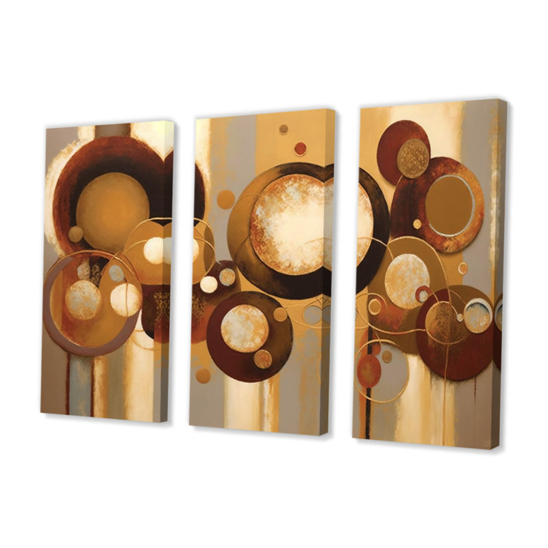 «Aged Barrel Universes IV», reproduction sur toile 3 pièces, H 28 po x l 36 po x P 1 po, Toile tendue