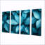 Feuilles bleu sarcelle monochromes Layrs II - art mural sarcelle - toile d'art traditionnelle-2072956021-2072956022