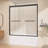 56" - 60'' W X 62'' H Double Sliding Tub Door Semi-frameless Matte Black Shower Screen Bypass Aluminum Alcove Door with Clear Tempered Glass