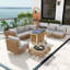 Ensemble de conversation modulaire d'extérieur 8 pièces, ensemble de mobilier de patio avec table de foyer 43 po, table basse, coussin amovible, facile à installer-884057141
