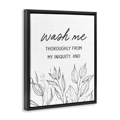 Wash Me Thoroughly Scripture Floating Frame, design by Lettered and Lined