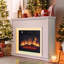 Balconera 100cm W White Electric Fireplace