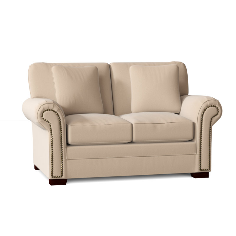 Adrena Loveseat, Tweetie 10 Beige Performance Velvet, Light Brass, No