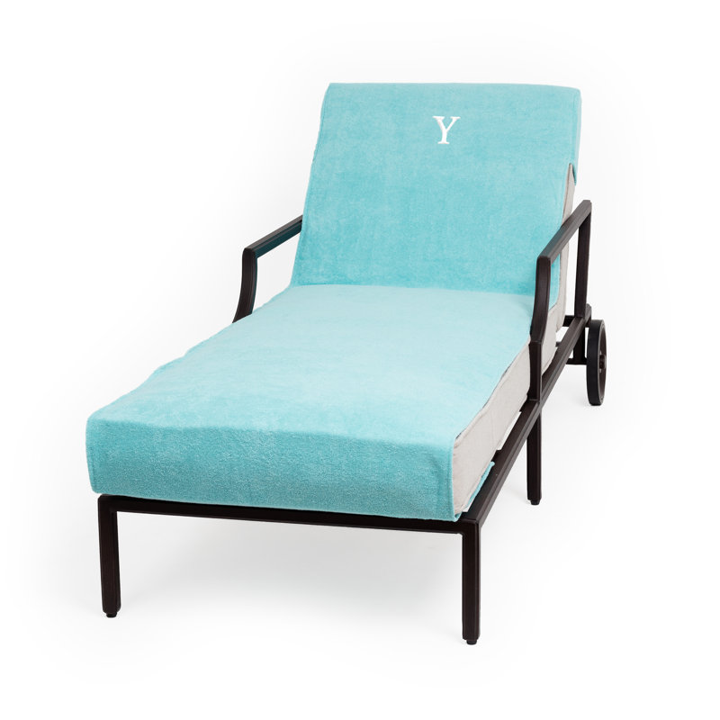 Chaise Lounge Cover Cotton, Aqua\White, Y