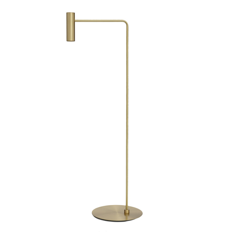 Heron Arched Floor Lamp, Satin Brass