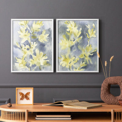 Impression encadrée Forsythia Blooms I-Premium - prête à être accrochée - aucun clou requis - aucun clou requis