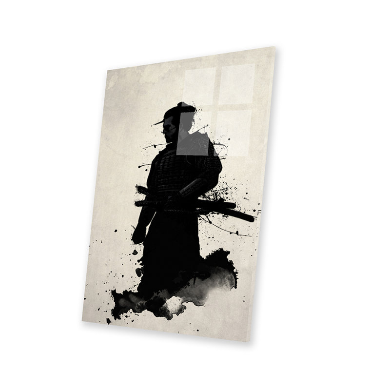 Samouraï, impression sur verre acrylique, H 24 po x l 16 po x P 0,25 po