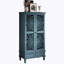 Grande armoire de rangement rustique avec tiroir et portes en bois sculpté, pieds en bois massif pour une organisation multi-pièces et un style intemporel.-627794768