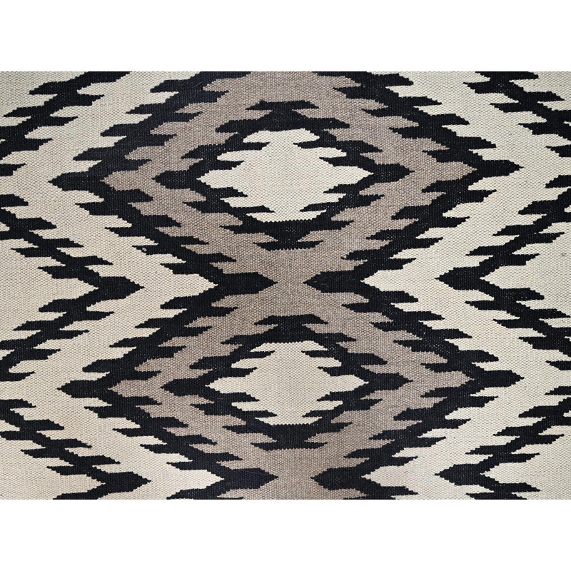Tapis oriental brun kaki 8 pi x 10 pi, motif géométrique tissé à la main, tissé à la main, à plat, 100% laine