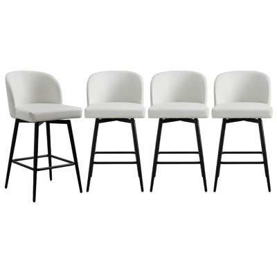 Tabouret de bar et de comptoir pivotant Brendaly (ensemble de 4) - Similicuir