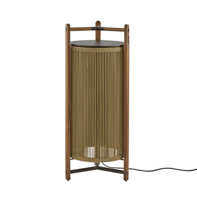 Kando - Lampe sur pied d'extérieur P / 111 - Bois de teck - Cordon nautique - Abat-jour sable