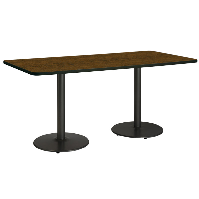 Table de pause en métal 96 po, Noir, Noyer, H 36 po x L 96 po x l 36 po