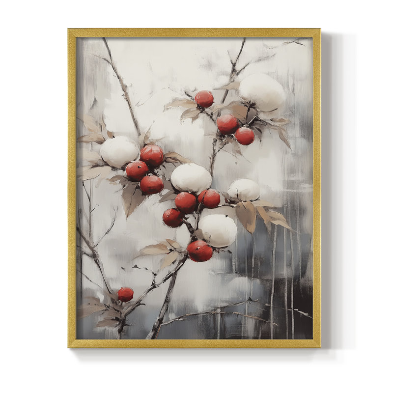 Christmas Holiday Art -Series 2-CCCLIV Framed Print - Solid Wood, H 15 po x l 12 po, Doré