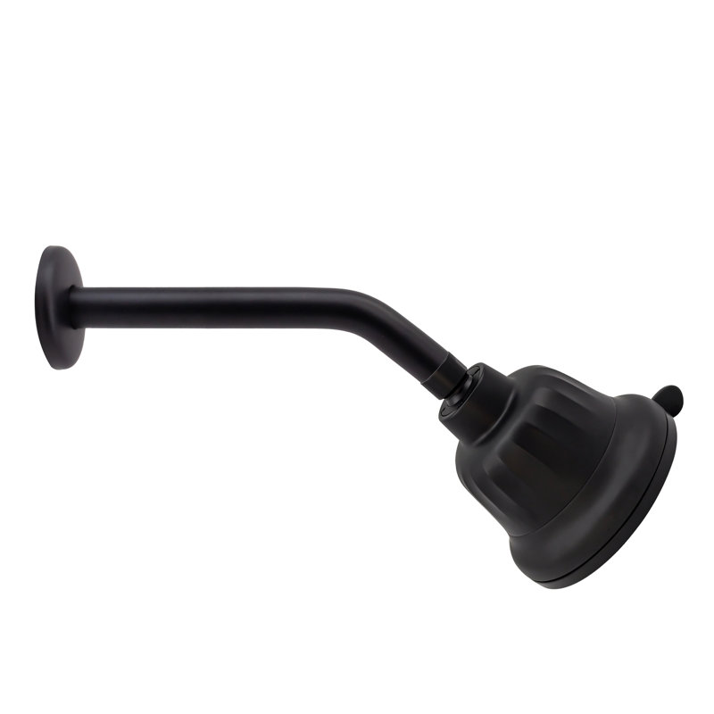 Tête de douche à jet réglable 5 fonctions 5 po avec bras de douche 8 po, Noir mat