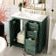 Meuble-lavabo de style rétro de 30 po avec cadre en bois massif, portes, glissière à tiroir lisse, planches, grand espace de rangement pour une utilisation quotidienne