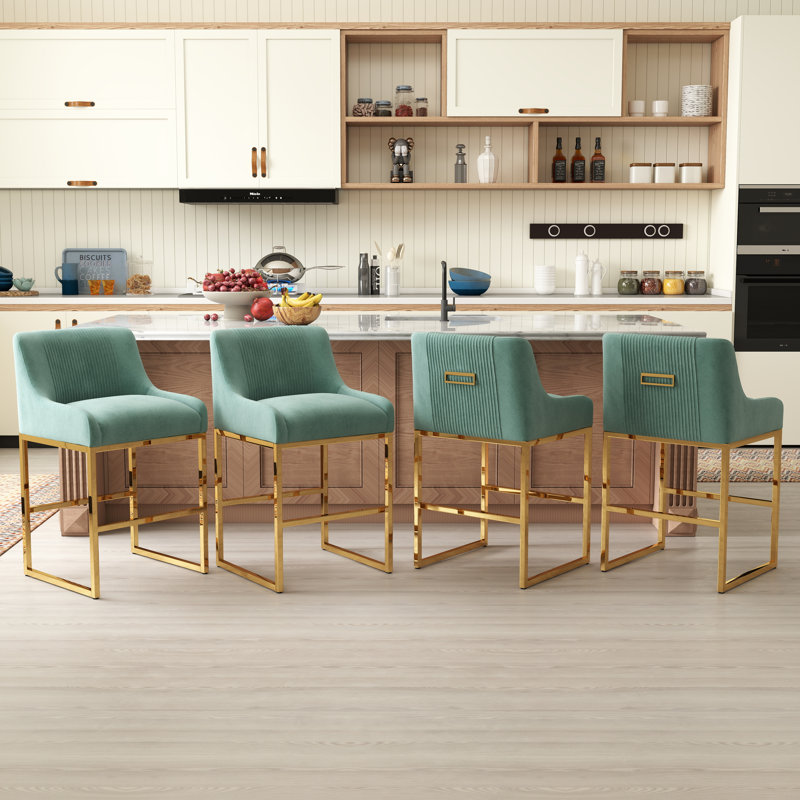 Tabouret de comptoir 26 po Zanthia, Vert menthe, 4